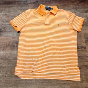 Polo by Ralph Lauren Men's Orange Striped Shirt